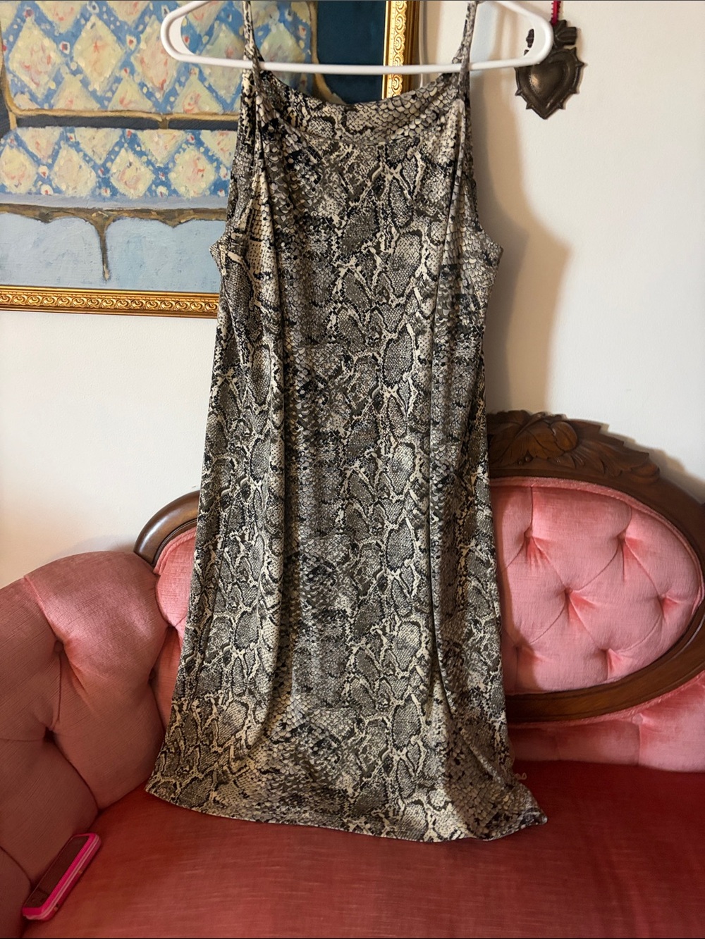Un Deux Trois Snake-Print Slip Dress — Brown & Black